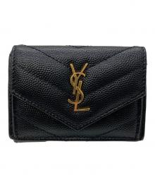 Saint Laurent Paris（サンローランパリ）の古着「Vステッチ タイニーウォレット」｜ブラック
