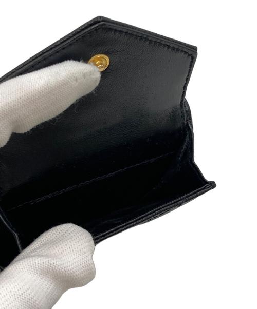 Saint Laurent Paris（サンローランパリ）Saint Laurent Paris (サンローランパリ) Vステッチ タイニーウォレット ブラックの古着・服飾アイテム