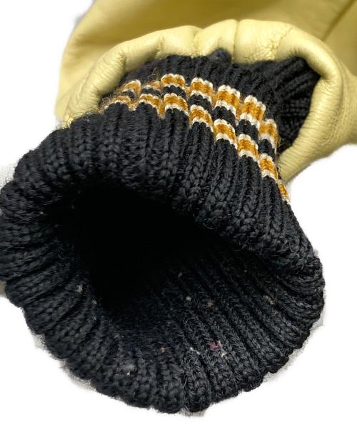 skookum（スクーカム）skookum (スクーカム) USA製 レザースリーブスタジャン ブラック×ベージュ サイズ:Lの古着・服飾アイテム