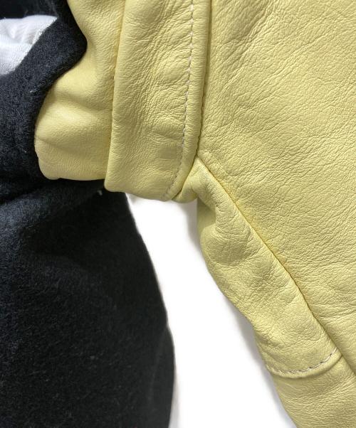 skookum（スクーカム）skookum (スクーカム) USA製 レザースリーブスタジャン ブラック×ベージュ サイズ:Lの古着・服飾アイテム