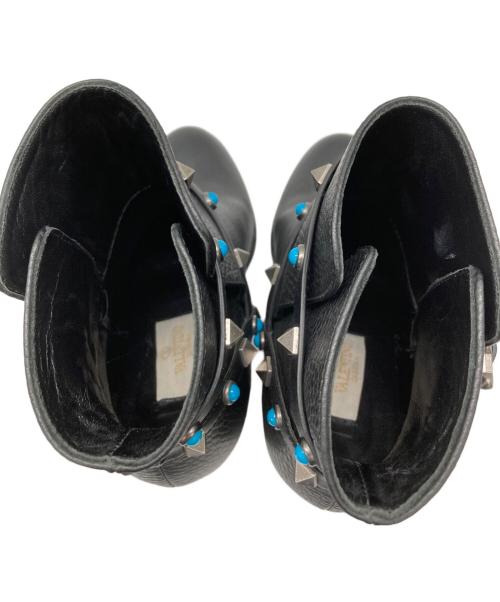 VALENTINO（ヴァレンティノ）VALENTINO (ヴァレンティノ) ロックスタッズブーツ ブラック サイズ:35の古着・服飾アイテム