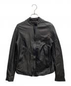 sisiiシシ）の古着「シングルライダースジャケット」｜ブラック