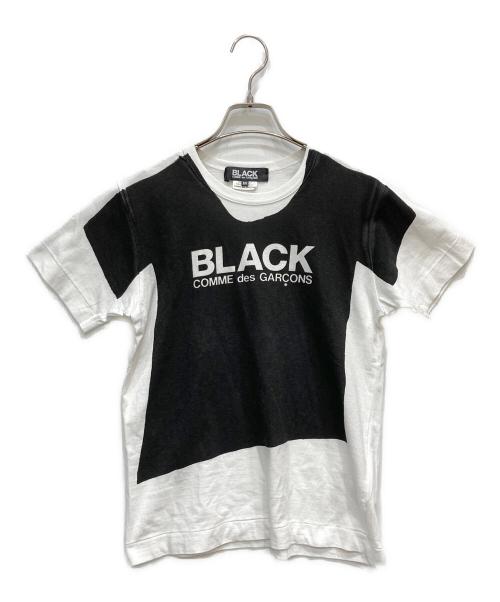 BLACK COMME des GARCONS（ブラックコムデギャルソン）BLACK COMME des GARCONS (ブラックコムデギャルソン) トロンプルイユプリントTシャツ ホワイト サイズ:Mの古着・服飾アイテム
