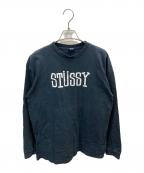 stussyステューシー）の古着「オールド ロゴプリントカットソー」｜ブラック