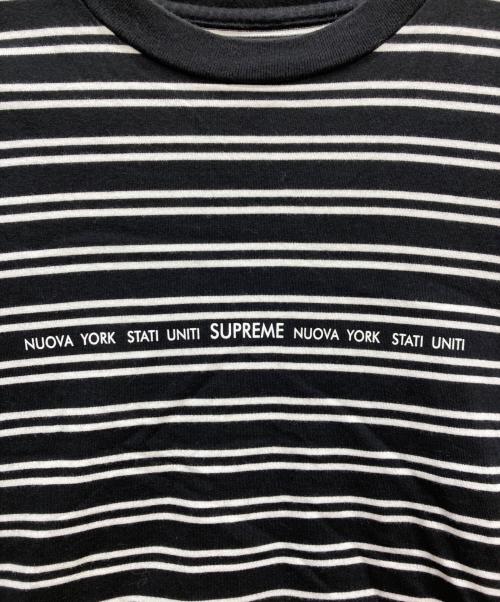 SUPREME（シュプリーム）Supreme (シュプリーム) Stati Uniti Stripe S/S Top ブラック サイズ:Mの古着・服飾アイテム