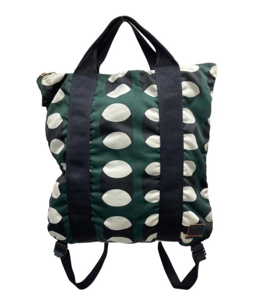 PORTER（ポーター）PORTER (ポーター) MARNI (マルニ) 2WAYトートバッグ グリーン×ブラックの古着・服飾アイテム