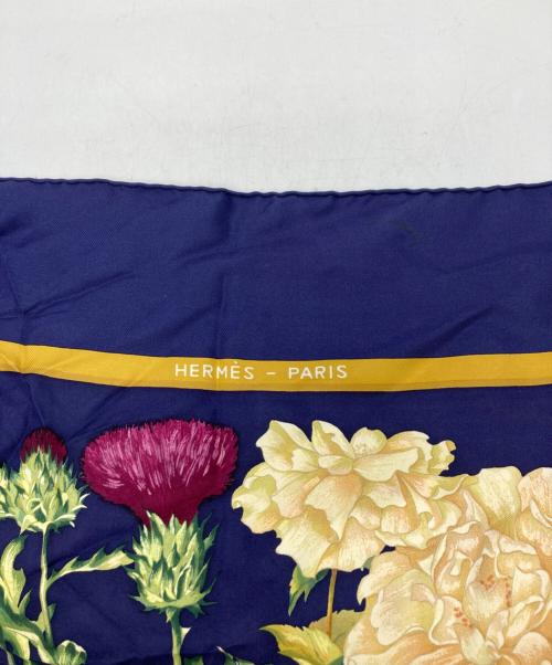 HERMES（エルメス）HERMES (エルメス) レジーナ(女王陛下) カレ90 ネイビーの古着・服飾アイテム