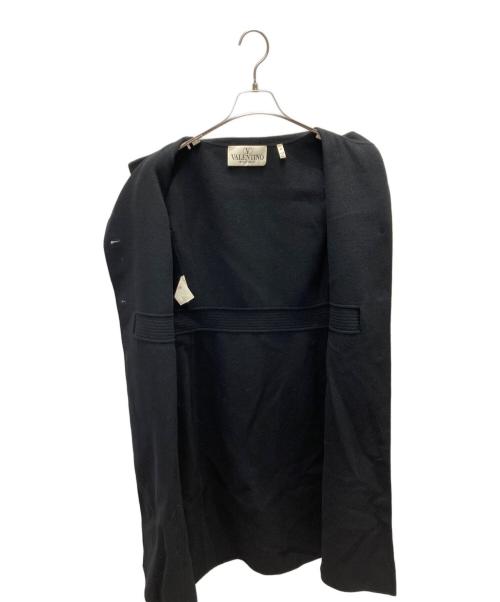 VALENTINO BOUTIQUE（ヴァレンティノ ブティック）VALENTINO BOUTIQUE (ヴァレンティノ ブティック) メルトンリバーコート ブラック サイズ:10の古着・服飾アイテム