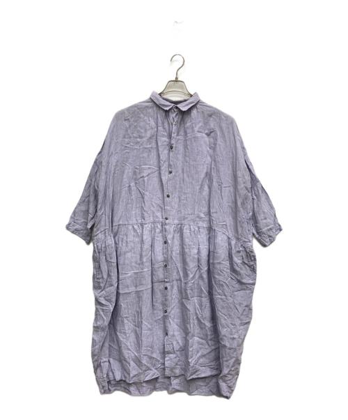 antiquites（アンティークス）Antiquites (アンティークス) リネンシャツワンピース ラベンダー サイズ:表示なしの古着・服飾アイテム