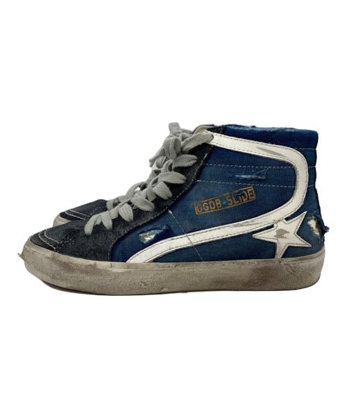 GOLDEN GOOSE（ゴールデングース）GOLDEN GOOSE (ゴールデングース) L'appartement (アパルトモン) 別注SLIDE ダメージ加工ハイカットスニーカー インディゴ サイズ:35の古着・服飾アイテム