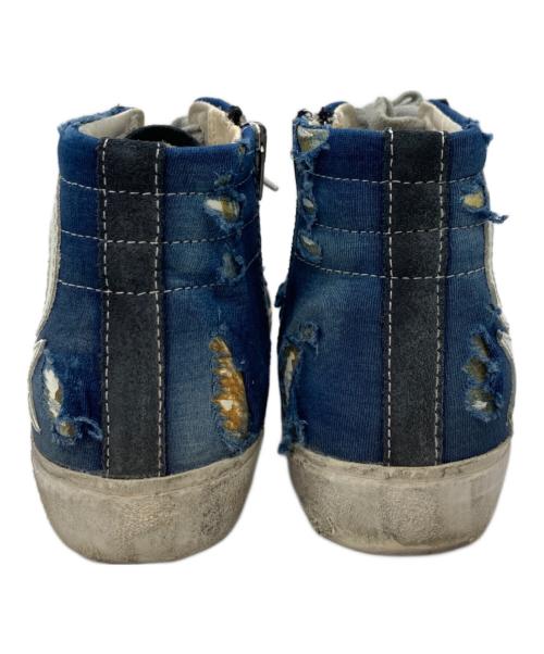 GOLDEN GOOSE（ゴールデングース）GOLDEN GOOSE (ゴールデングース) L'appartement (アパルトモン) 別注SLIDE ダメージ加工ハイカットスニーカー インディゴ サイズ:35の古着・服飾アイテム