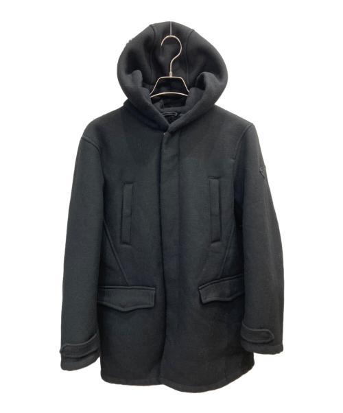 EMPORIO ARMANI（エンポリオアルマーニ）EMPORIO ARMANI (エンポリオアルマーニ) フーデッド裏ボアコート ブラック サイズ:46の古着・服飾アイテム