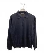 PRADAプラダ）の古着「コットン×シルクニットポロシャツ」｜ネイビー
