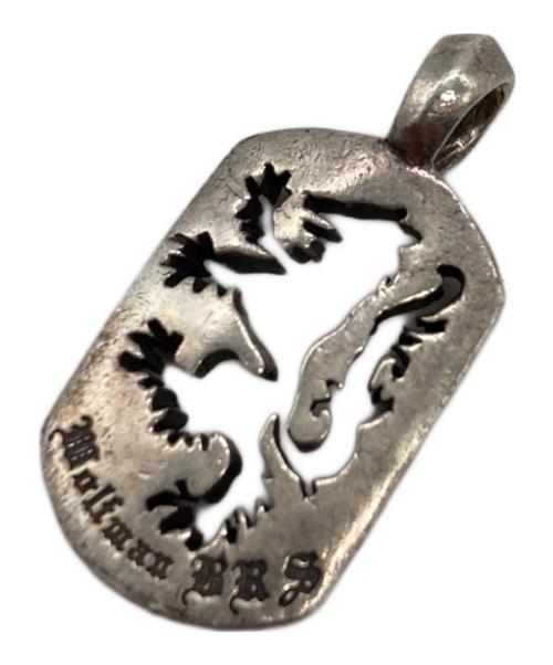 WOLFMAN B.R.S（ウルフマンＢＲＳ）WOLFMAN B.R.S (ウルフマンＢＲＳ) ファイヤーウルフドッグタグペンダントトップ シルバーの古着・服飾アイテム