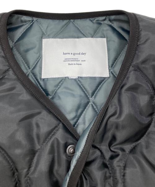 have a good day（ハブ ア グッド デイ）have a good day (ハブ ア グッド デイ) Vネックキルティングベスト ブラック サイズ:1の古着・服飾アイテム