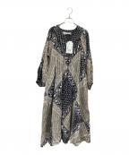 sara mallikaサラマリカ）の古着「Cotton Block Pattern Dress」｜ブラック