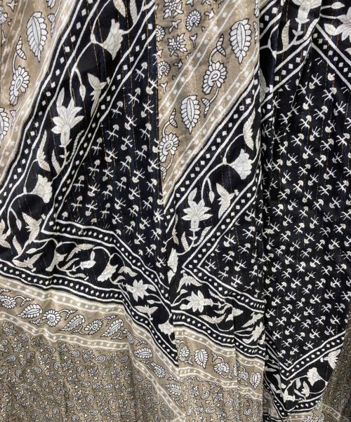 sara mallika（サラマリカ）sara mallika (サラマリカ) Cotton Block Pattern Dress ブラック サイズ:Ⅼの古着・服飾アイテム