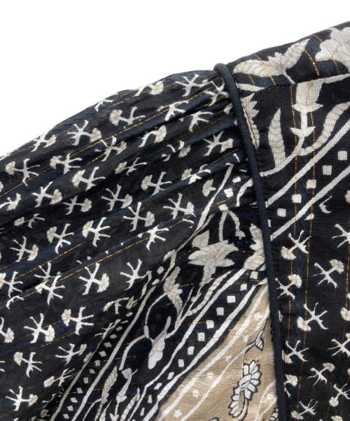 sara mallika（サラマリカ）sara mallika (サラマリカ) Cotton Block Pattern Dress ブラック サイズ:Ⅼの古着・服飾アイテム