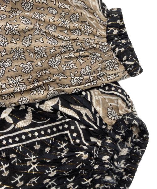 sara mallika（サラマリカ）sara mallika (サラマリカ) Cotton Block Pattern Dress ブラック サイズ:Ⅼの古着・服飾アイテム