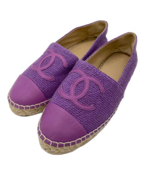 CHANEL（シャネル）CHANEL (シャネル) ココマークエスパドリーユ パープル サイズ:36の古着・服飾アイテム