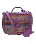 CHANELシャネル）の古着「CCフィリグリー スモールバニティチェーンショルダーバッグ」｜パープル