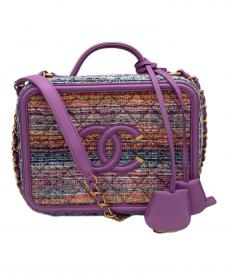 CHANELシャネル）の古着「CCフィリグリー スモールバニティチェーンショルダーバッグ」｜パープル