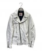 JAMES GROSEジェームスグロース）の古着「ラムレザーダブルライダースジャケット」｜ホワイト