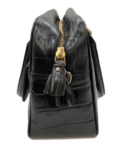 ANYA HINDMARCH（アニヤ・ハインドマーチ）ANYA HINDMARCH (アニヤ・ハインドマーチ) カーカー クロコ型押し2WAYバッグ ブラック サイズ:表記なしの古着・服飾アイテム