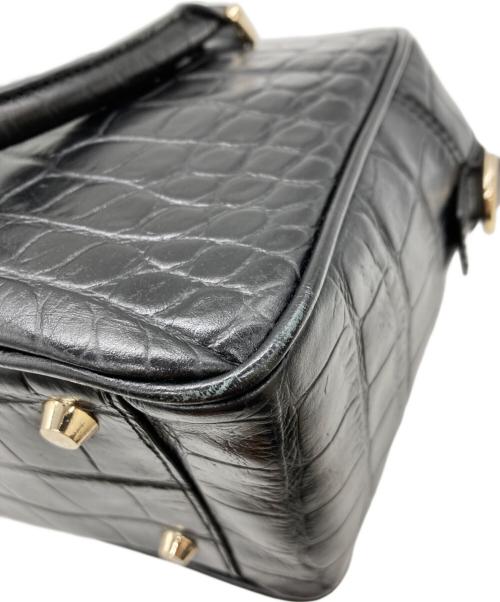 ANYA HINDMARCH（アニヤ・ハインドマーチ）ANYA HINDMARCH (アニヤ・ハインドマーチ) カーカー クロコ型押し2WAYバッグ ブラック サイズ:表記なしの古着・服飾アイテム