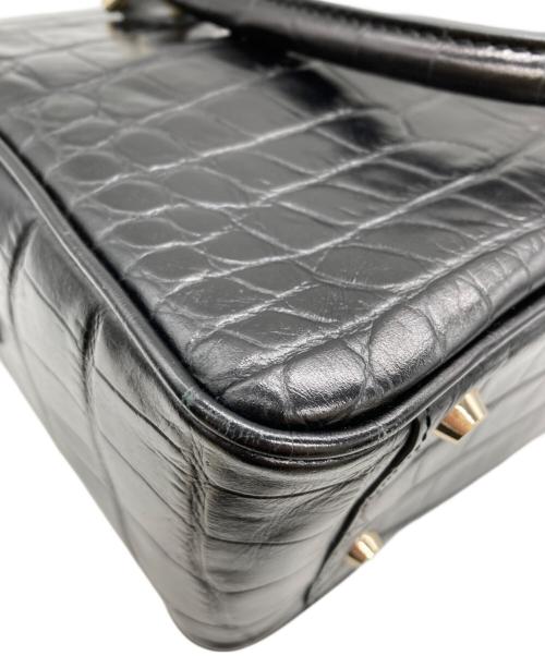 ANYA HINDMARCH（アニヤ・ハインドマーチ）ANYA HINDMARCH (アニヤ・ハインドマーチ) カーカー クロコ型押し2WAYバッグ ブラック サイズ:表記なしの古着・服飾アイテム