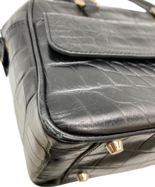 ANYA HINDMARCH（アニヤ・ハインドマーチ）ANYA HINDMARCH (アニヤ・ハインドマーチ) カーカー クロコ型押し2WAYバッグ ブラック サイズ:表記なしの古着・服飾アイテム