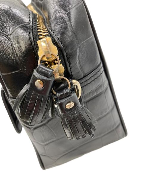 ANYA HINDMARCH（アニヤ・ハインドマーチ）ANYA HINDMARCH (アニヤ・ハインドマーチ) カーカー クロコ型押し2WAYバッグ ブラック サイズ:表記なしの古着・服飾アイテム