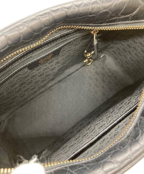 ANYA HINDMARCH（アニヤ・ハインドマーチ）ANYA HINDMARCH (アニヤ・ハインドマーチ) カーカー クロコ型押し2WAYバッグ ブラック サイズ:表記なしの古着・服飾アイテム