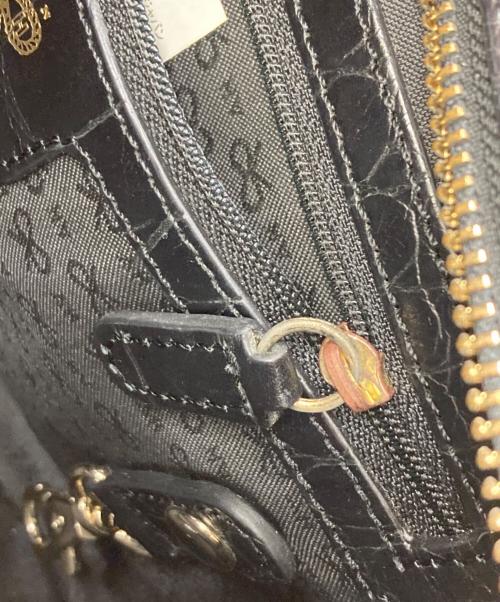 ANYA HINDMARCH（アニヤ・ハインドマーチ）ANYA HINDMARCH (アニヤ・ハインドマーチ) カーカー クロコ型押し2WAYバッグ ブラック サイズ:表記なしの古着・服飾アイテム