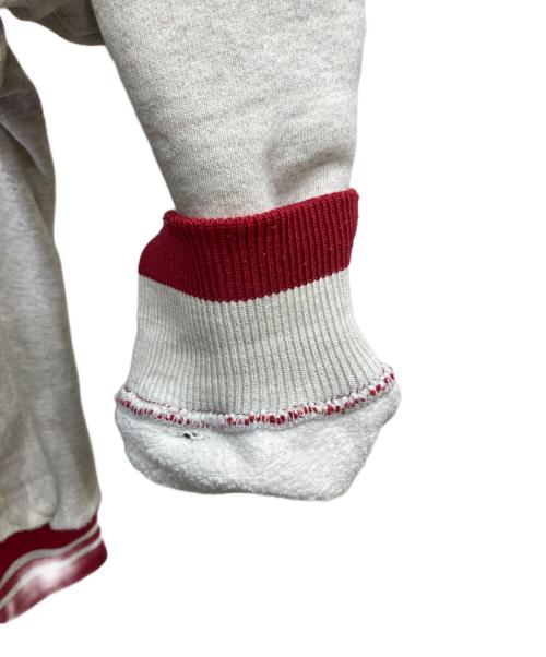 Champion REVERSE WEAVE（チャンピオン リバース ウィーブ）Champion REVERSE WEAVE (チャンピオン リバース ウィーブ) フロント刺繍リブラインスウェット レッド×グレー サイズ:XXLの古着・服飾アイテム