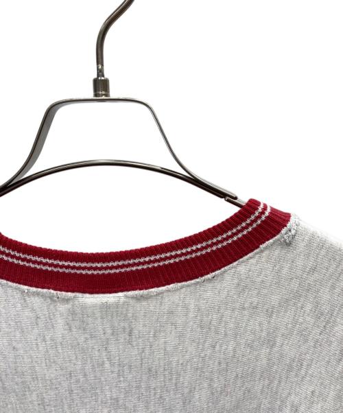 Champion REVERSE WEAVE（チャンピオン リバース ウィーブ）Champion REVERSE WEAVE (チャンピオン リバース ウィーブ) フロント刺繍リブラインスウェット レッド×グレー サイズ:XXLの古着・服飾アイテム