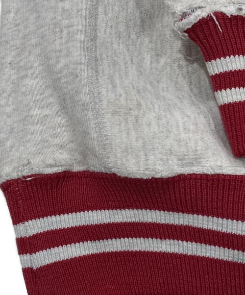 Champion REVERSE WEAVE（チャンピオン リバース ウィーブ）Champion REVERSE WEAVE (チャンピオン リバース ウィーブ) フロント刺繍リブラインスウェット レッド×グレー サイズ:XXLの古着・服飾アイテム