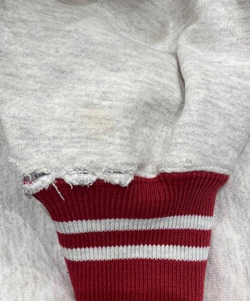 Champion REVERSE WEAVE（チャンピオン リバース ウィーブ）Champion REVERSE WEAVE (チャンピオン リバース ウィーブ) フロント刺繍リブラインスウェット レッド×グレー サイズ:XXLの古着・服飾アイテム
