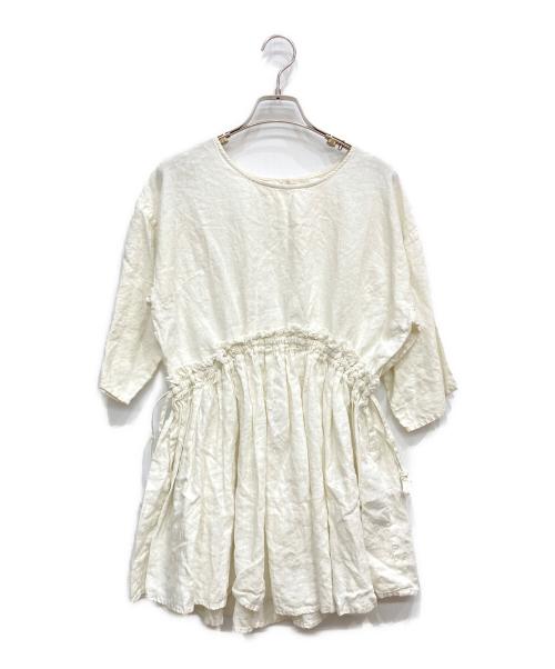 BEARDSLEY（ビアズリー）BEARDSLEY (ビアズリー) リネンチュニックブラウス アイボリー サイズ:FREEの古着・服飾アイテム