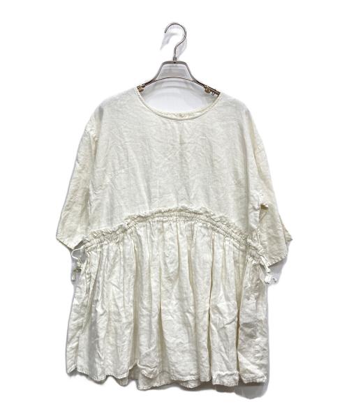 BEARDSLEY（ビアズリー）BEARDSLEY (ビアズリー) リネンチュニックブラウス アイボリー サイズ:FREEの古着・服飾アイテム