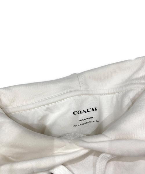 COACH（コーチ）COACH (コーチ) シグネチャースクエアフーディー ホワイト サイズ:MEDIUMの古着・服飾アイテム