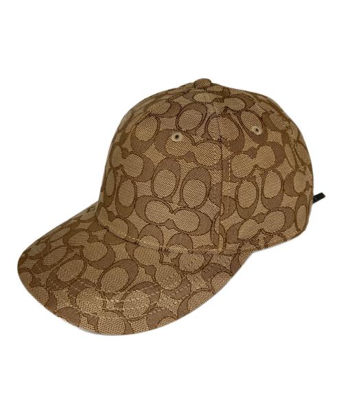 COACH（コーチ）COACH (コーチ) シグネチャー ジャカード ベースボール ハット ベージュ サイズ:M/Lの古着・服飾アイテム