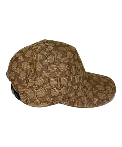 COACH（コーチ）COACH (コーチ) シグネチャー ジャカード ベースボール ハット ベージュ サイズ:M/Lの古着・服飾アイテム
