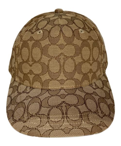 COACH（コーチ）COACH (コーチ) シグネチャー ジャカード ベースボール ハット ベージュ サイズ:M/Lの古着・服飾アイテム