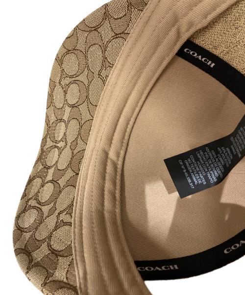 COACH（コーチ）COACH (コーチ) シグネチャー ジャカード ベースボール ハット ベージュ サイズ:M/Lの古着・服飾アイテム