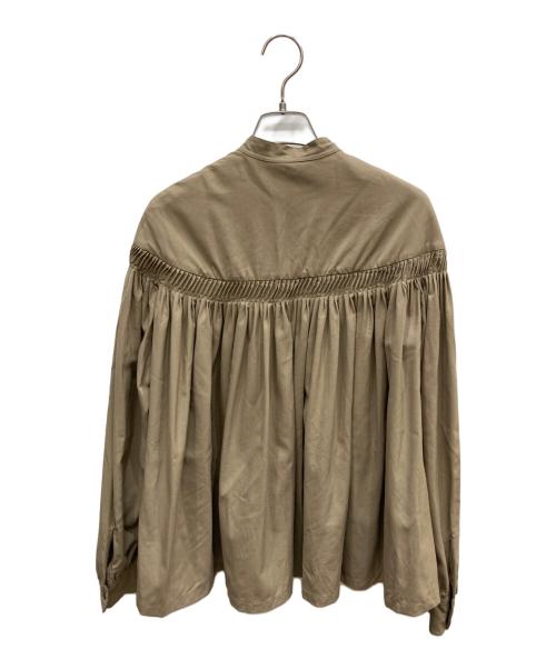 SCYE（サイ）SCYE (サイ) トロピカルウールピンタックバンドカラーシャツ ブラウン サイズ:38の古着・服飾アイテム