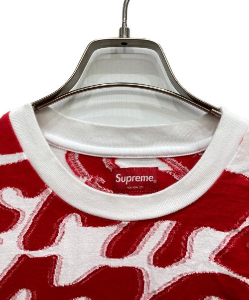 SUPREME（シュプリーム）Supreme (シュプリーム) stacked intarsia S/S Top レッド サイズ:Mの古着・服飾アイテム