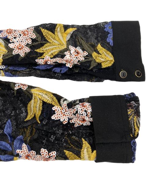 GRACE CONTINENTAL（グレースコンチネンタル）GRACE CONTINENTAL (（グレースコンチネンタル) フラワーライン刺繍ワンピース ブラック サイズ:38の古着・服飾アイテム