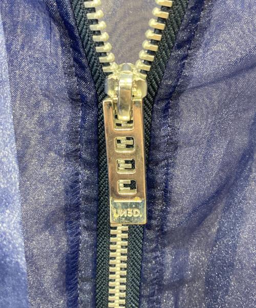 UN3D.（アンスリード）UN3D. (アンスリード) ギャザーオーガンジーブルゾンシアージャケット ネイビー サイズ:Fの古着・服飾アイテム