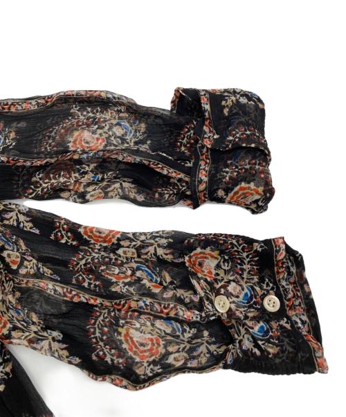 ISABEL MARANT ETOILE（イザベルマランエトワール）ISABEL MARANT ETOILE (イザベルマランエトワール) 総柄シルクワンピース ブラック サイズ:36の古着・服飾アイテム